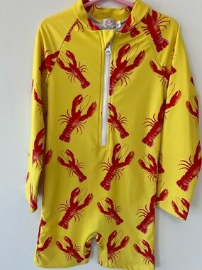 Lobster Print unisex long sleeve zip swimmer size 7T